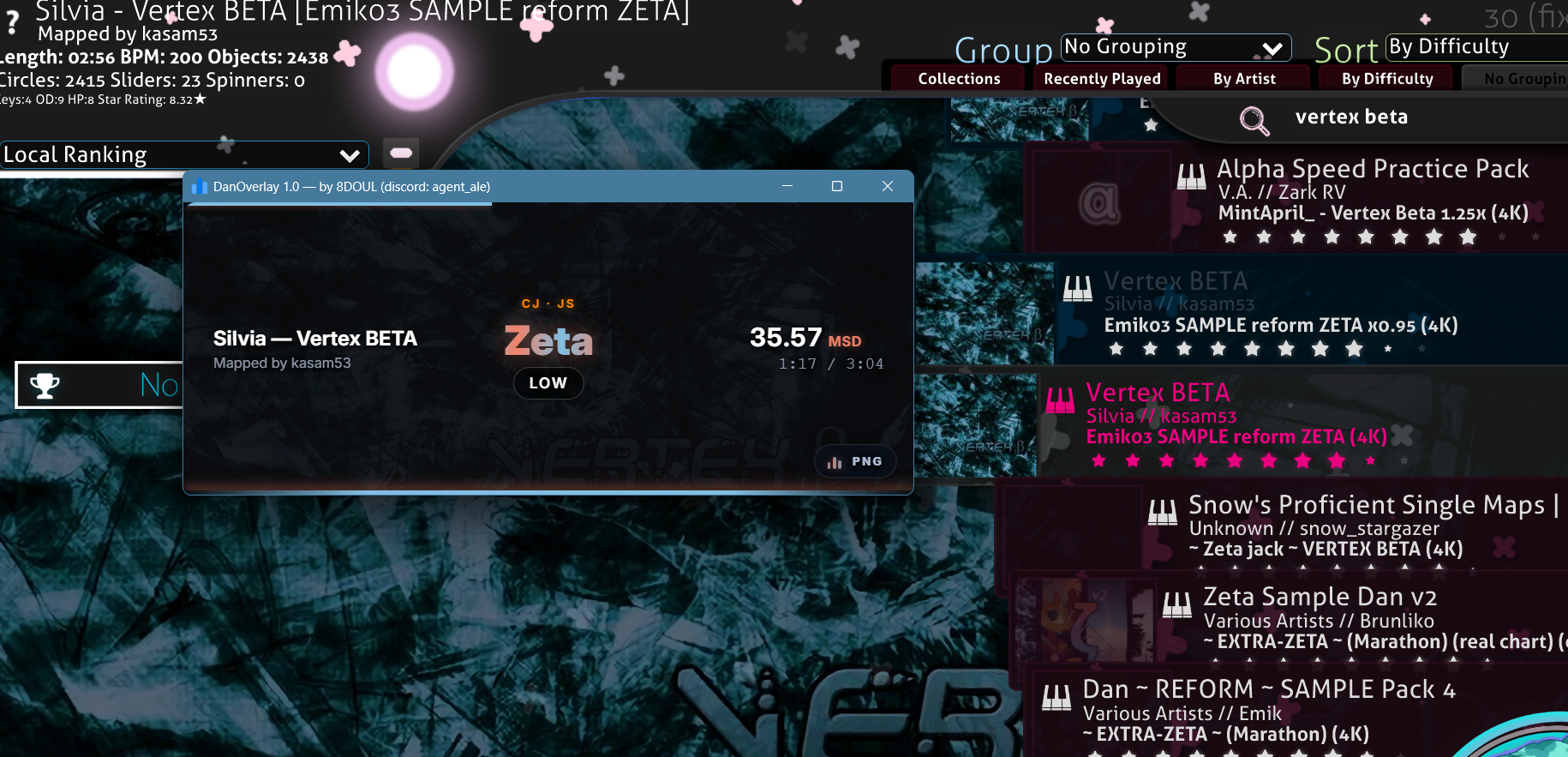 After fix — Vertex BETA correctly reading Zeta LOW